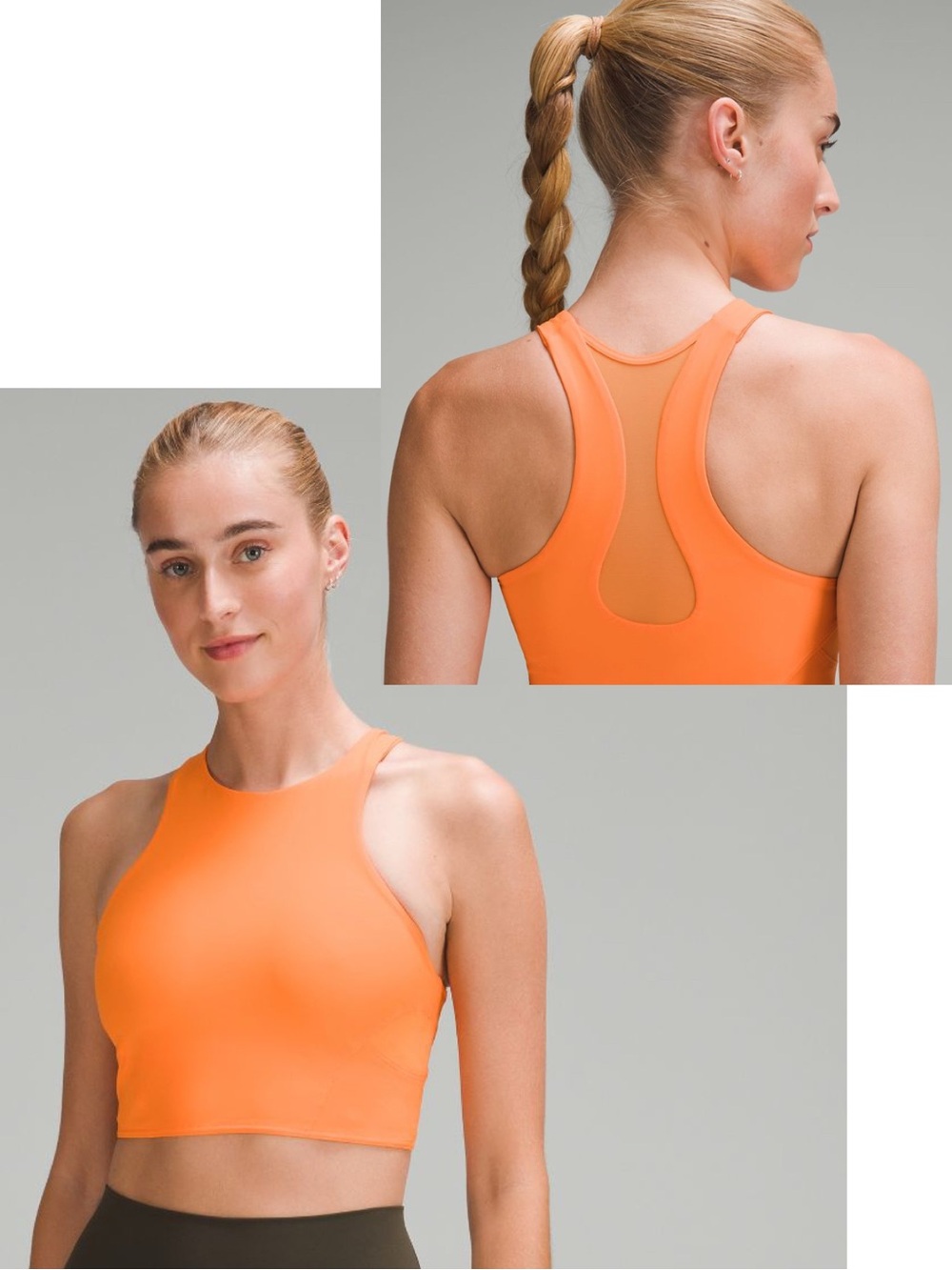 Lululemon Mesh Back Train Bra Medium Support A/B Cup Size 6 Orange Frappe